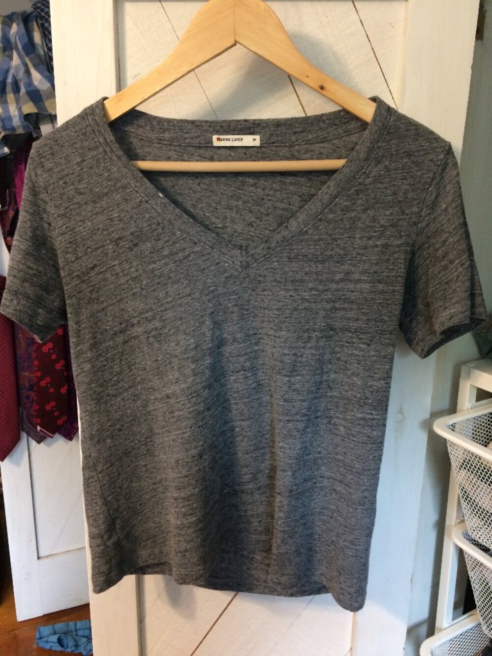 Lot of 2 Marine Layer | Heather Gray Slub V-Neck Short Sleeve Tees - size medium